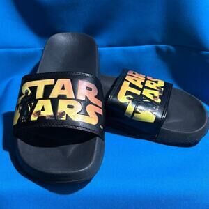 Star Wars Mandalorian Size 38/39 Men's Slide Sandals Black Synthetic